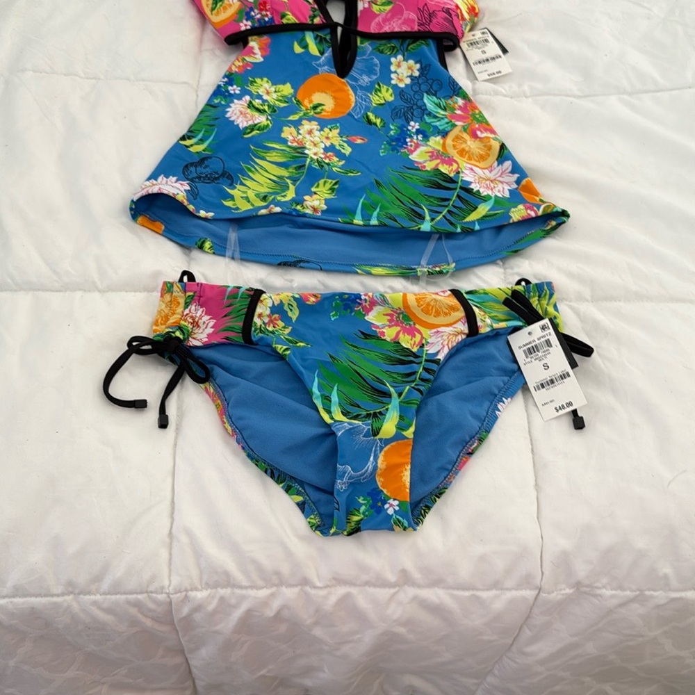 Bar III Blue and Pink Bikini Swim Set